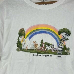 Return To Sender Explore Together TEE Unisex Medium Cotton T-shirt White